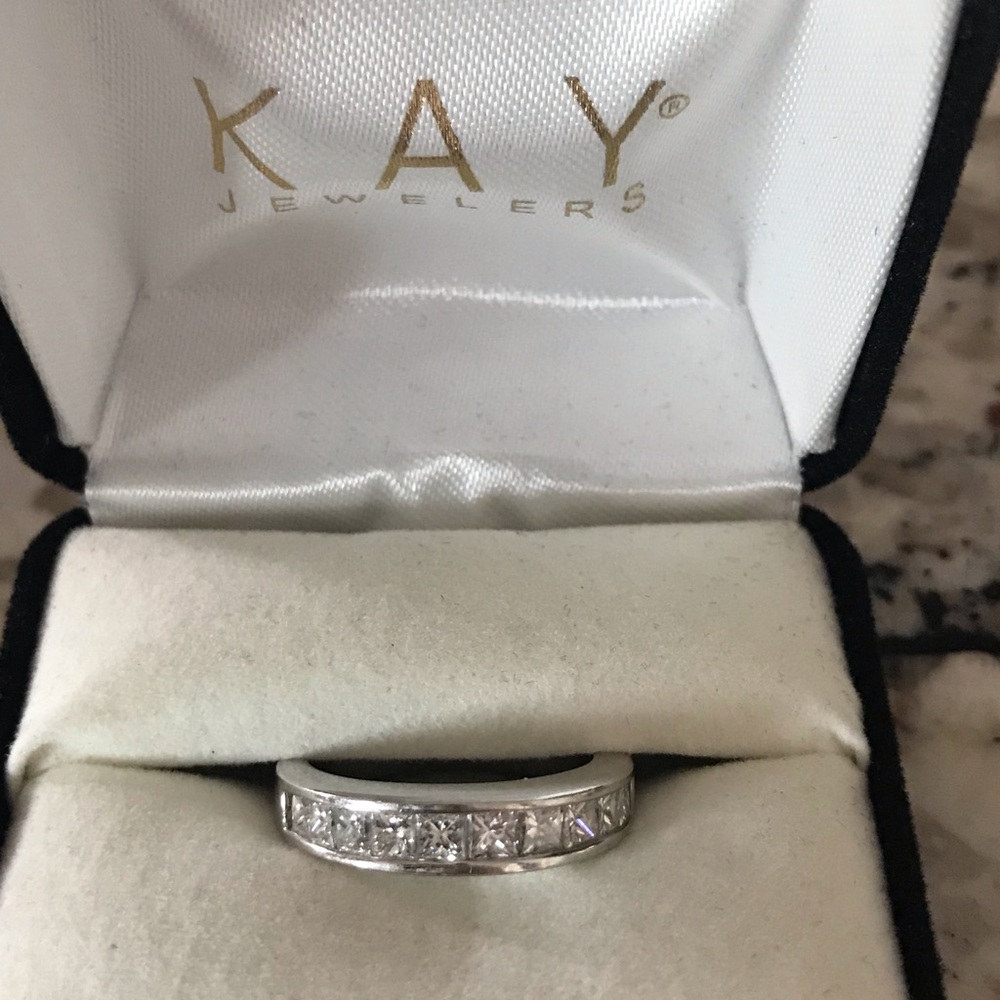 1 carat princess cut channel set anniversary band